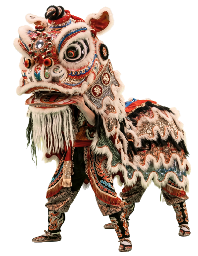 Un león de la danza tradicional China "la danza del león"
