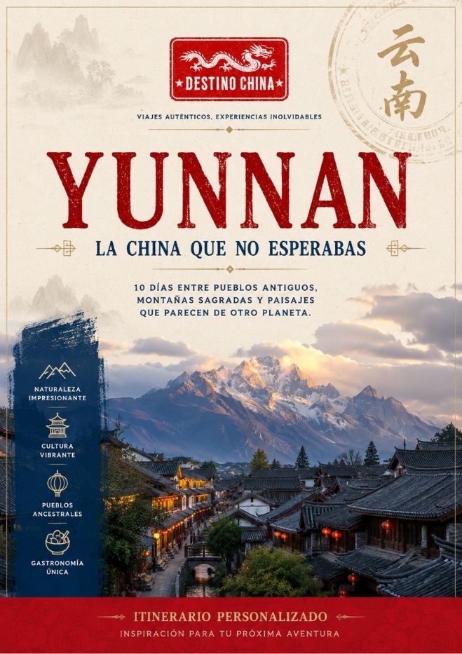 Imagen describe el itinerario de viaje a la ciudad de Yunnan en China