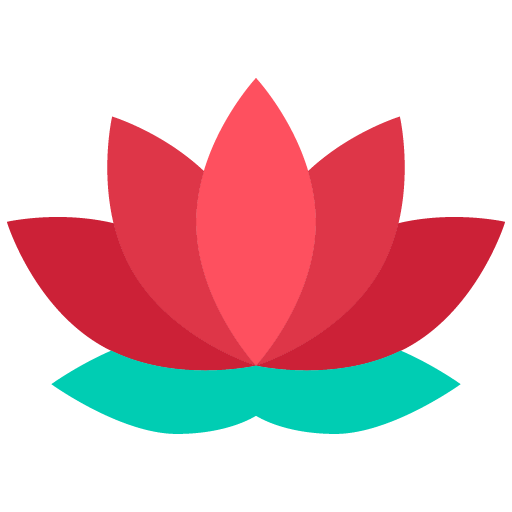 Icono estilo caricatura de una flor de loto